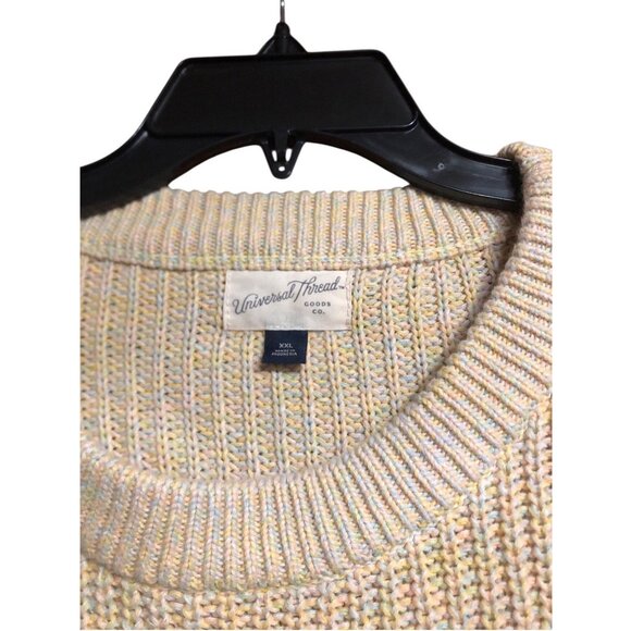 Universal Thread Granny Core CYellow Crewneck Sweater Multi Color Accent Sz XXL - Picture 7 of 15